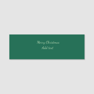 Frohe Weihnachten grüne einfache Solo-Hintergrund Namensschild