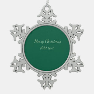 Frohe Weihnachten grüne einfache Solo-Hintergrund- Schneeflocken Zinn-Ornament