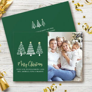 Frohe Weihnachten Grüne Foto Spielende Bäume Schri