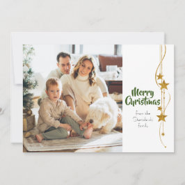 Frohe Weihnachten Grüne Gold Stars Modernes Foto 