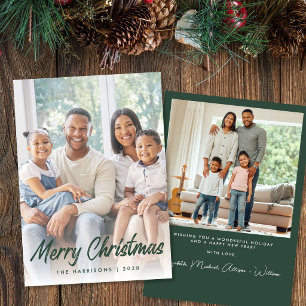 Frohe Weihnachten Grüne Schrift Foto