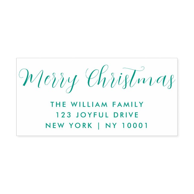 Frohe Weihnachten Grüne Typografie Permastempel (Design)