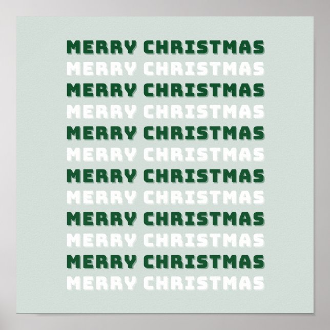 Frohe Weihnachten, grüne Weihnachtskunst, Urlaub Poster (Vorne)