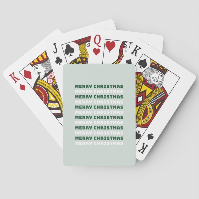 Frohe Weihnachten, grüne Weihnachtskunst, Urlaub Spielkarten (Rückseite)