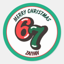 Frohe Weihnachten Grüne Zahlen 6 & 7 Benutzerdefin