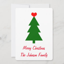 Frohe Weihnachten Grünen Weihnachtsbaum Rotes Herz