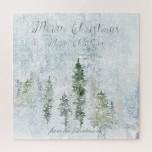Frohe Weihnachten Gruß Winter Storm Pines
