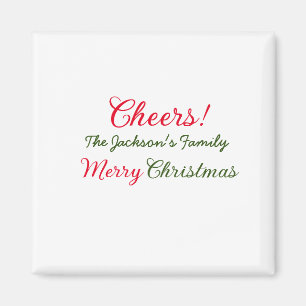 Frohe Weihnachten Grüße Familienname Text Foto hin Magnet
