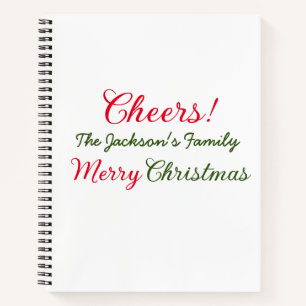 Frohe Weihnachten Grüße Familienname Text Foto hin Notizbuch