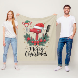 Frohe Weihnachten Hairstylist Friseur Xmas Haare Fleecedecke