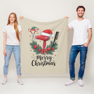 Frohe Weihnachten Hairstylist Friseur Xmas Haare  Fleecedecke