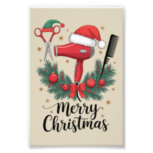 Frohe Weihnachten Hairstylist Friseur Xmas Haare  Fotodruck