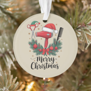 Frohe Weihnachten Hairstylist Friseur Xmas Haare Ornament