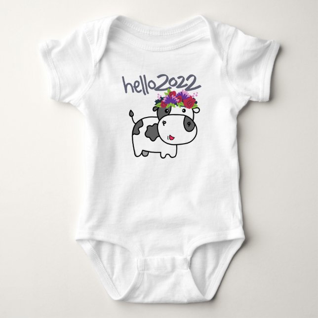 Frohe Weihnachten Hallo 2022 Auf Wiedersehen 2021  Baby Strampler (Vorderseite)