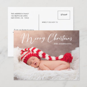 Frohe Weihnachten handgeschriebenes Script Foto Ho