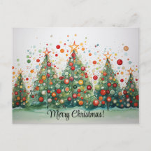 Frohe Weihnachten handGezeichnet Bäume