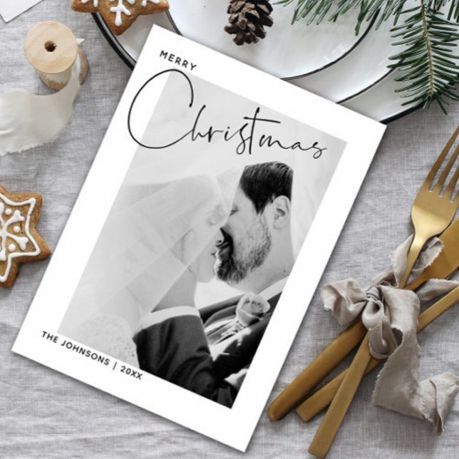 Frohe Weihnachten Handlettered Foto First Christma (Sharing our happiest moment with the world—newly married and filled with joy this holiday season!)