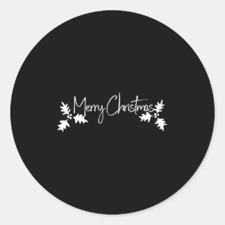 Frohe Weihnachten Handschrift Schrift mit Stechpal Runder Aufkleber