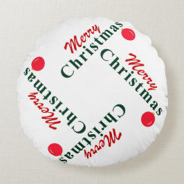 Frohe Weihnachten Hanging Ornament Elegant Rotes G Rundes Kissen