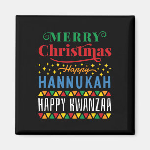 Frohe Weihnachten Happy Hanukkah Happy Kwanzaa 14 Magnet