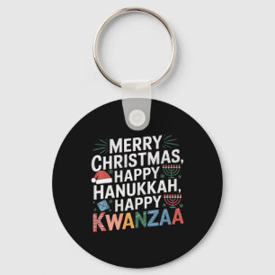 Frohe Weihnachten Happy Hanukkah Happy Kwanzaa 14 Schlüsselanhänger