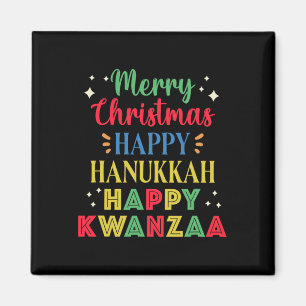 Frohe Weihnachten Happy Hanukkah Happy Kwanzaa 15 Magnet