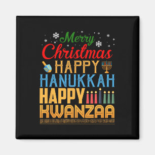 Frohe Weihnachten Happy Hanukkah Happy Kwanzaa 19 Magnet