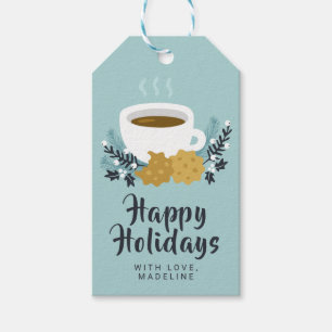 Frohe Weihnachten   Happy Holidays Kakao & Cookies Geschenkanhänger