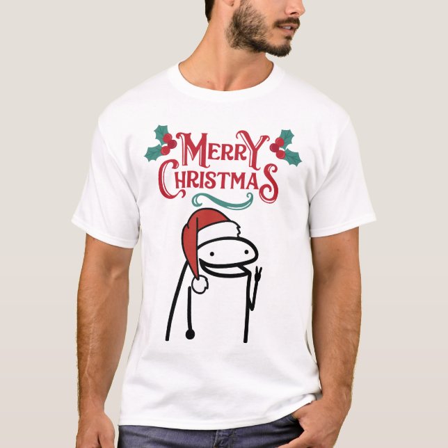 Frohe Weihnachten Happy Meme T-Shirt (Vorderseite)