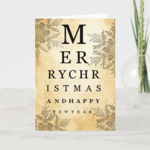 Frohe Weihnachten & Happy New Year Eye Chart Card