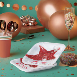 Frohe Weihnachten & Happy New Year - Urlaubskarte Pappteller