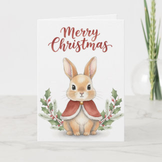 Frohe Weihnachten Häschen Karte Süßer Hase in rote