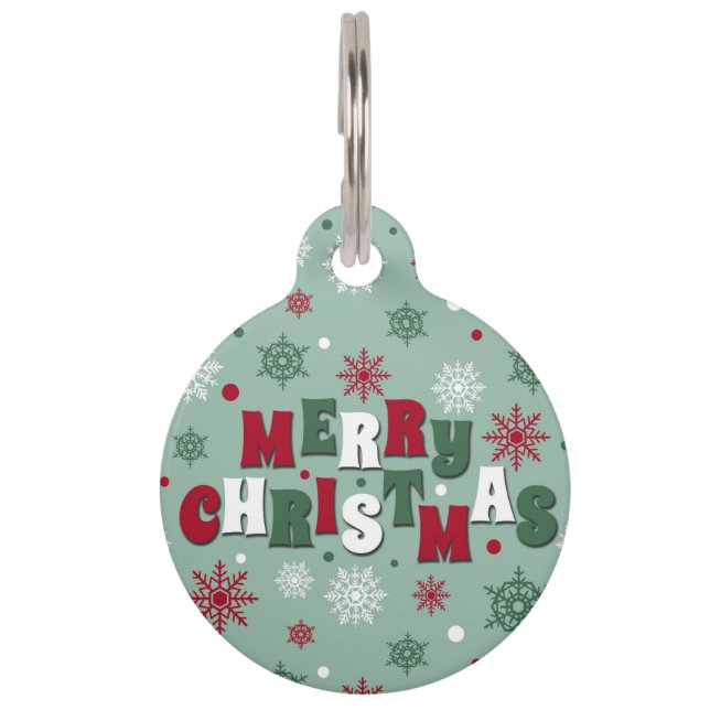 Frohe Weihnachten Haustiermarke (Vorderseite)