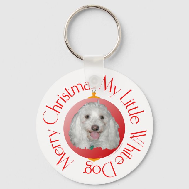 Frohe Weihnachten Havanese Schlüsselanhänger (Vorderseite)