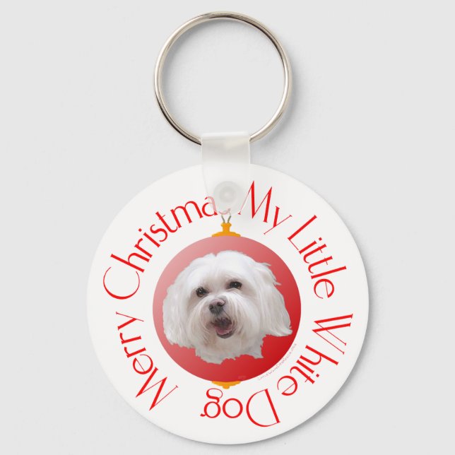 Frohe Weihnachten Havanese Schlüsselanhänger (Vorderseite)
