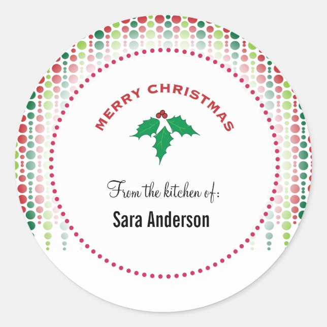 Frohe Weihnachten heilig, personalisiertes Backen Runder Aufkleber (Vorderseite)