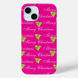 Frohe Weihnachten heiß rosa Floral Case-Mate iPhone Hülle