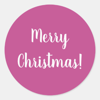 Frohe Weihnachten heiße rosa Typografie Runder Aufkleber