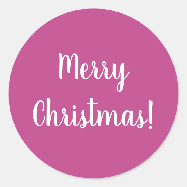 Frohe Weihnachten heiße rosa Typografie Runder Aufkleber (Vorderseite)