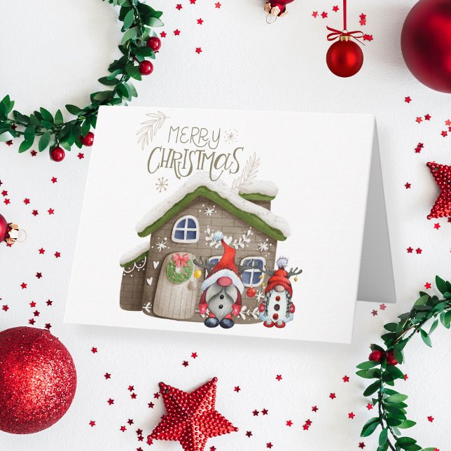Frohe Weihnachten Herr und Frau Gnome Karte (Von Creator hochgeladen)
