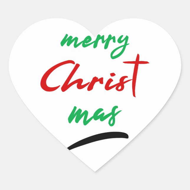 Frohe Weihnachten Herz-Aufkleber (Vorderseite)