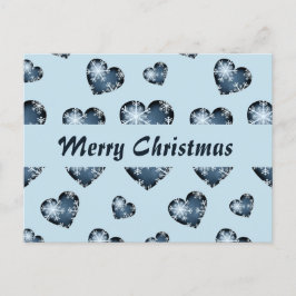 Frohe Weihnachten Herz blau Postkarte