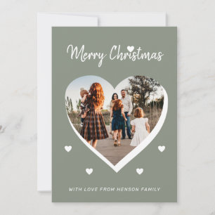 Frohe Weihnachten Herz Familienfoto 