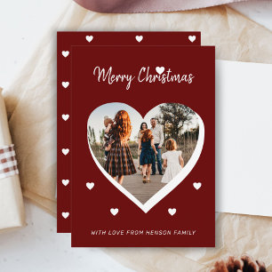 Frohe Weihnachten Herz Familienfoto Schrift