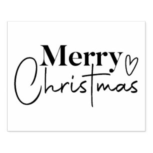 Frohe Weihnachten Herz mit einem Kreuz  Gummistempel
