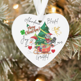 Frohe Weihnachten Herz-Ornament | Joy&Love Design Ornament