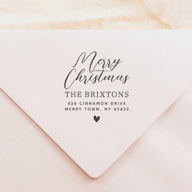 Frohe Weihnachten & Herz Rücksendeadresse Permastempel (Von Creator hochgeladen)