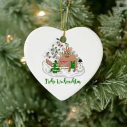 Frohe Weihnachten Herzger Keramik Baumschmuck Keramik Ornament