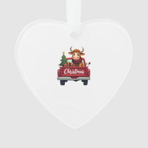 Frohe Weihnachten Highland Kuh Weihnachtsbaum Rote Ornament