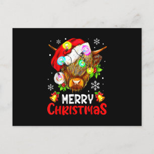Frohe Weihnachten Highland-Kuh Western-Santa-Hut X